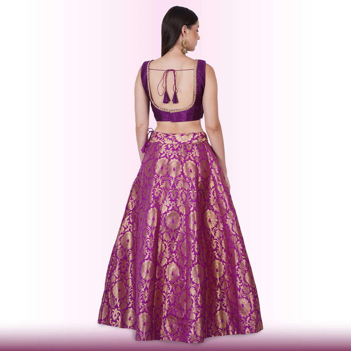Brocade Lehenga for Celebrations - Purple Media 1 of 6