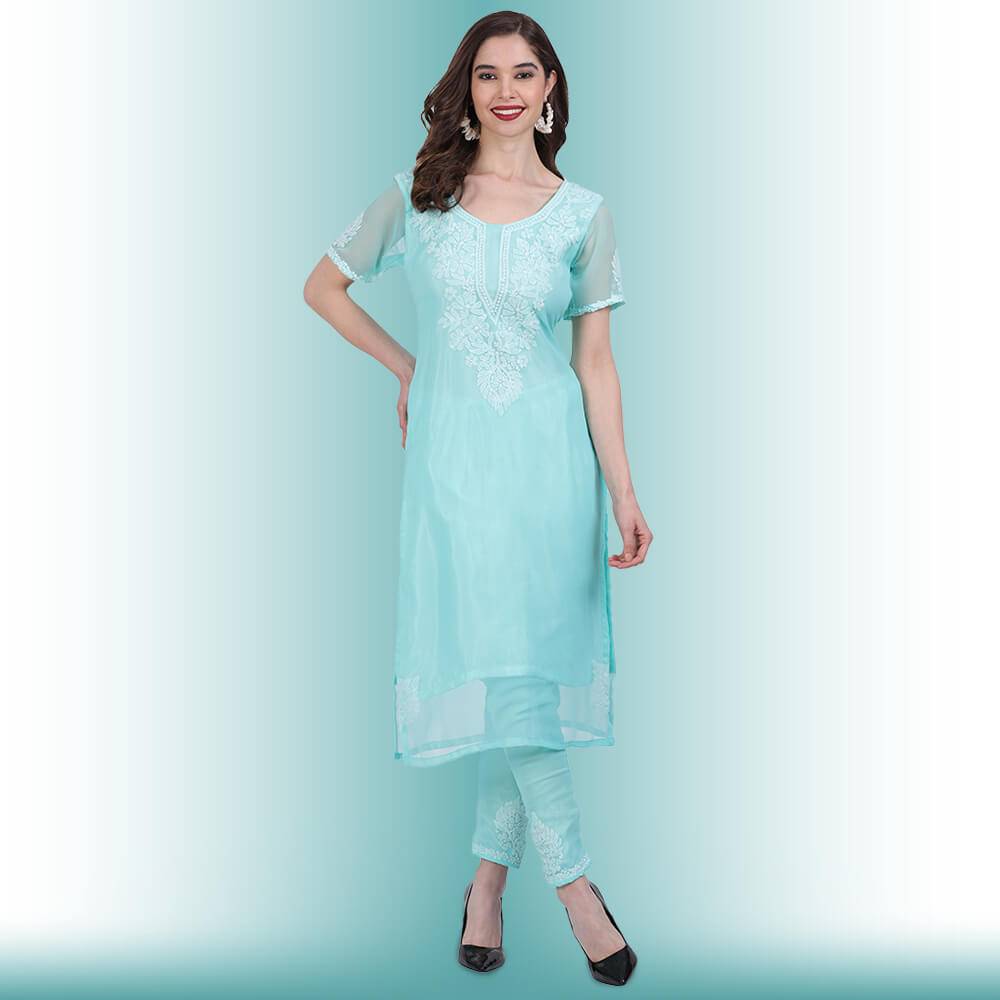 modern indian dresses Chikankari work Indian Dress