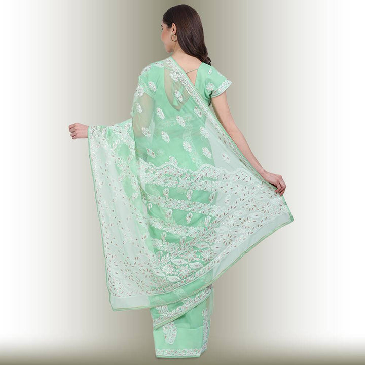 Chikankari  Work Georgette Saree
