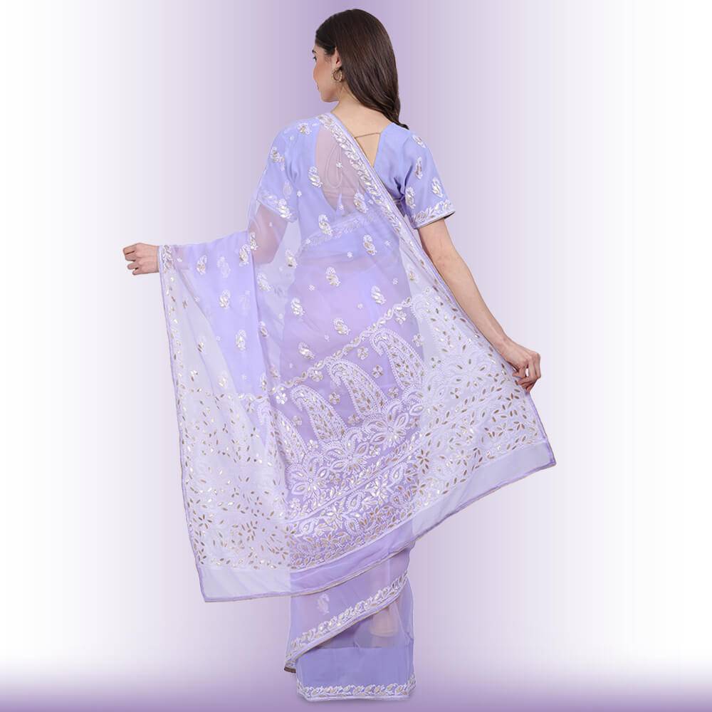 Chikankari  Work Georgette Saree