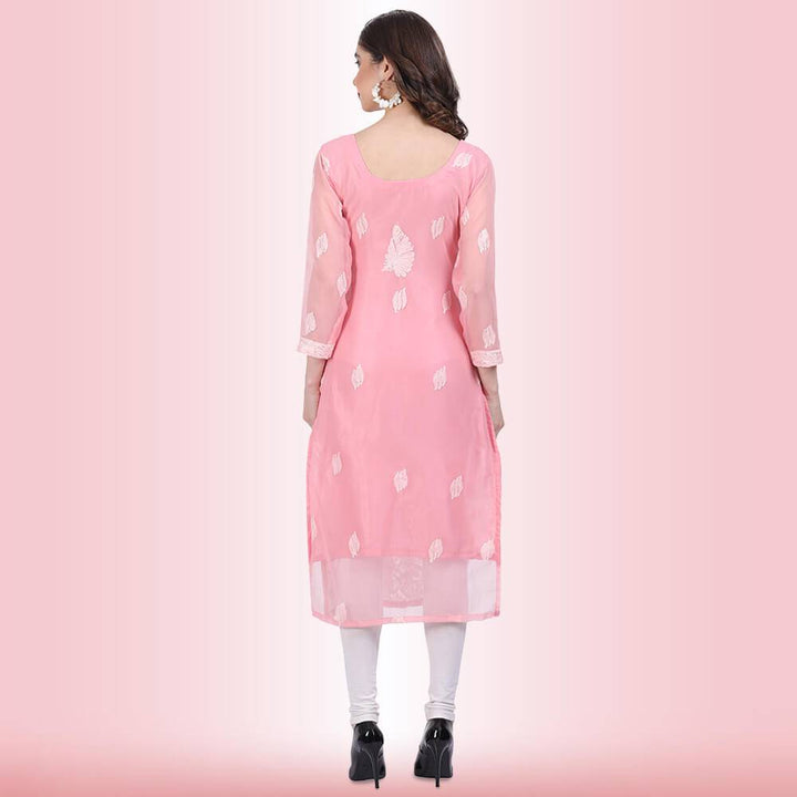 chikankari and mirror work kurti back2