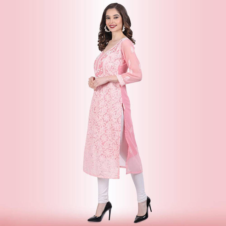 chikankari and mirror work kurti6