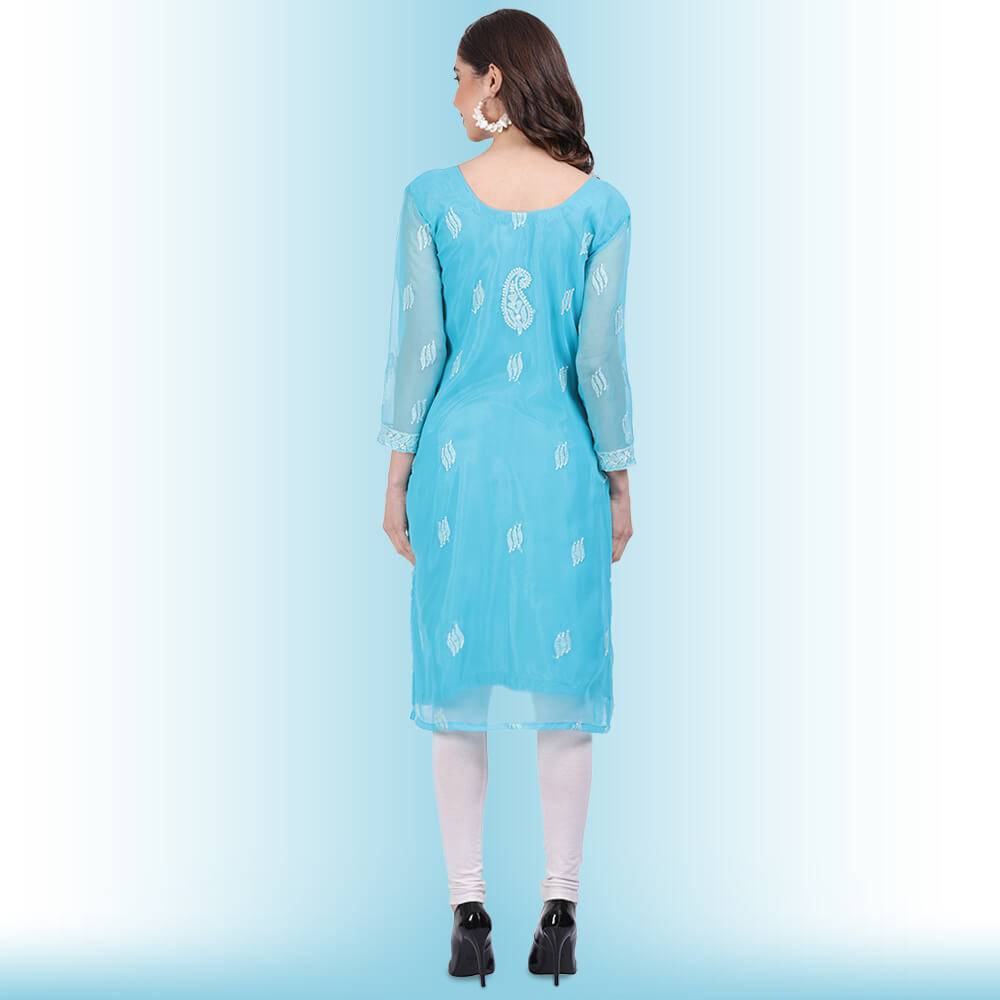 chikankari and mirror work kurti189