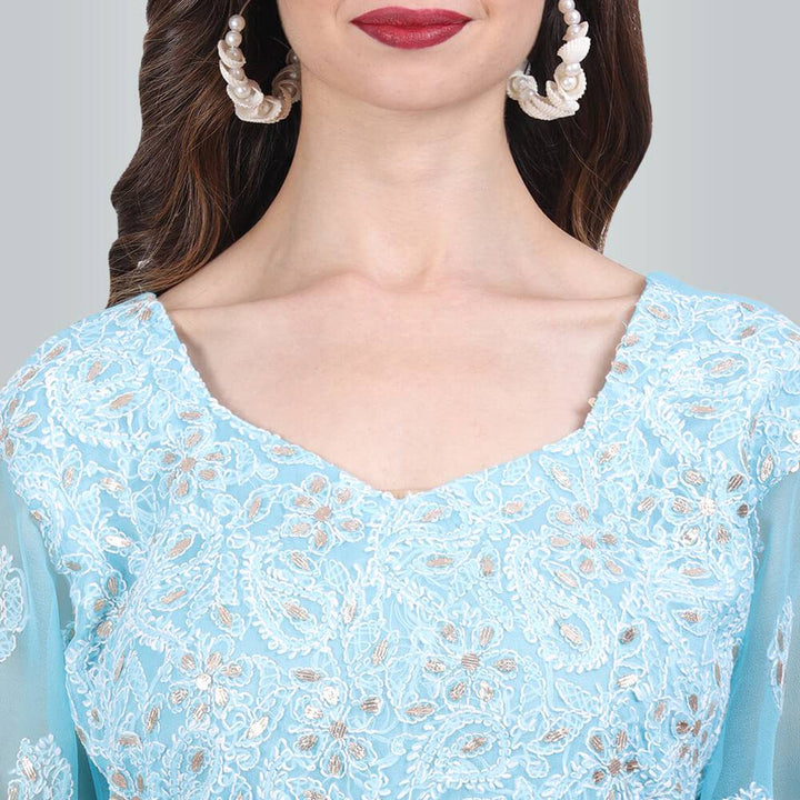 Chikankari And Gota Patti Palazzo Suit