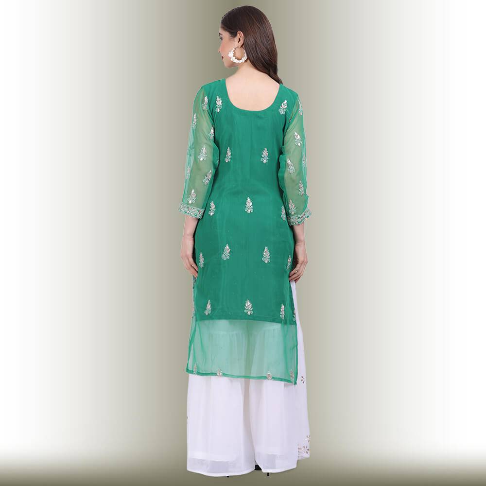 Chikankari And Gota Patti Palazzo Suit