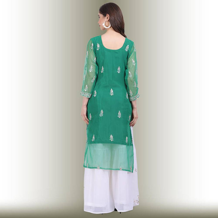 Chikankari And Gota Patti Palazzo Suit