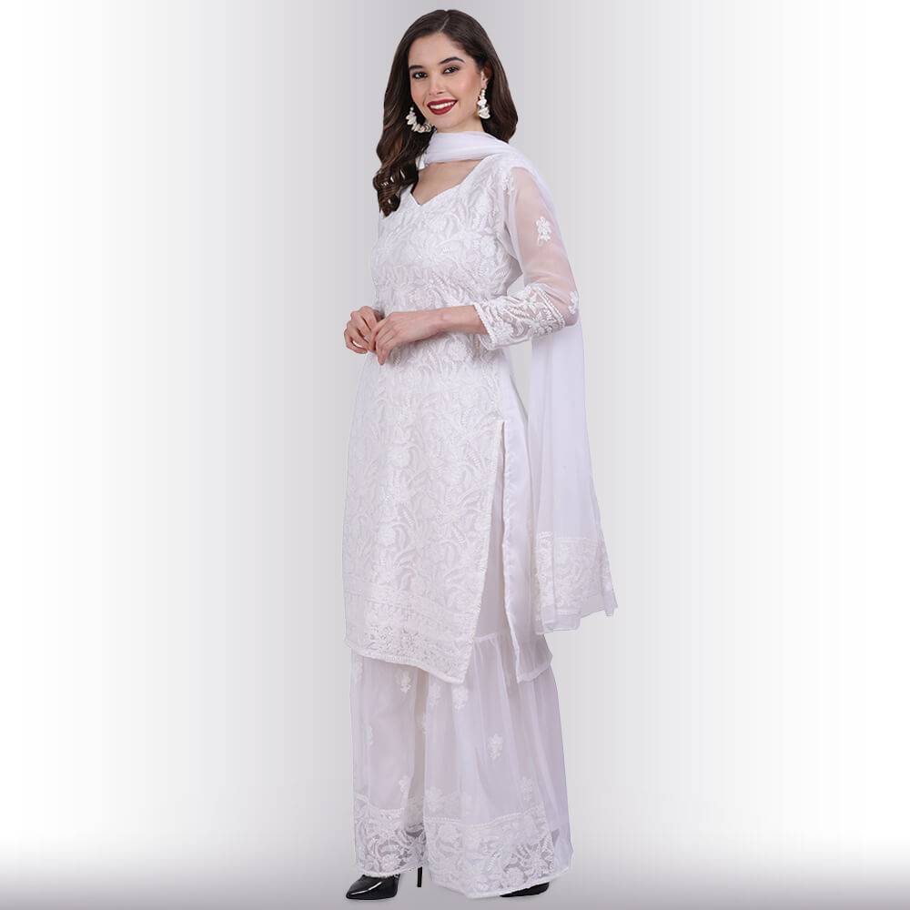 Chikankari Work Garara Dress