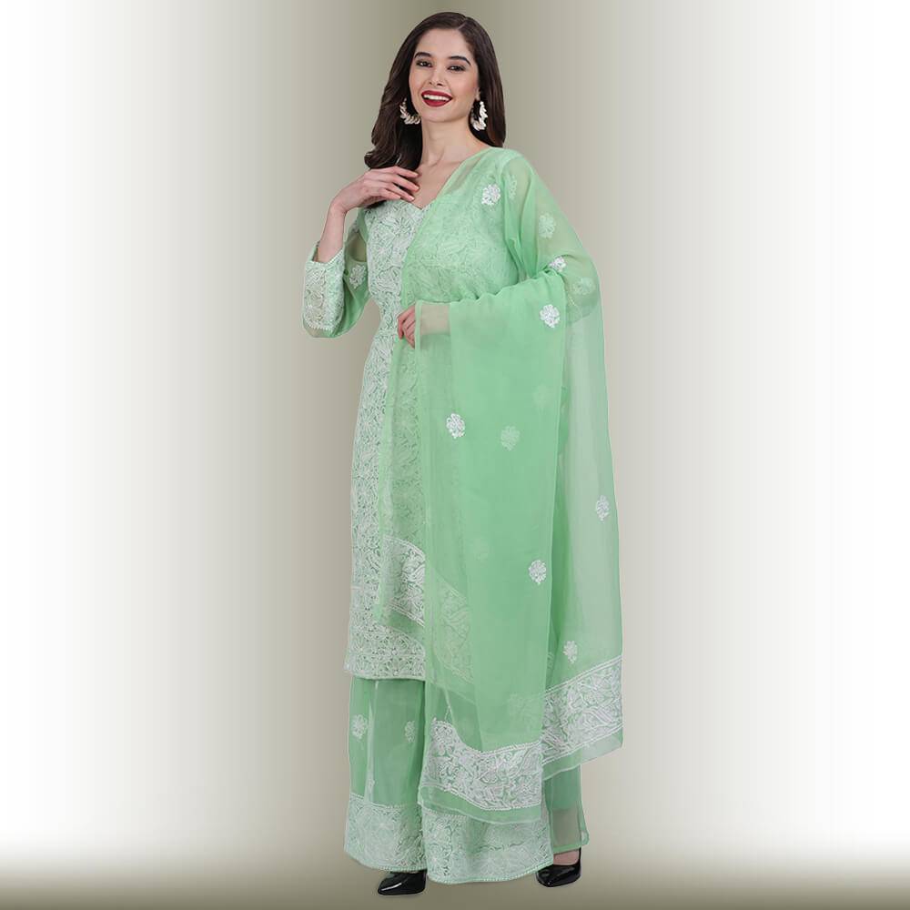 Chikankari Work Garara Dress