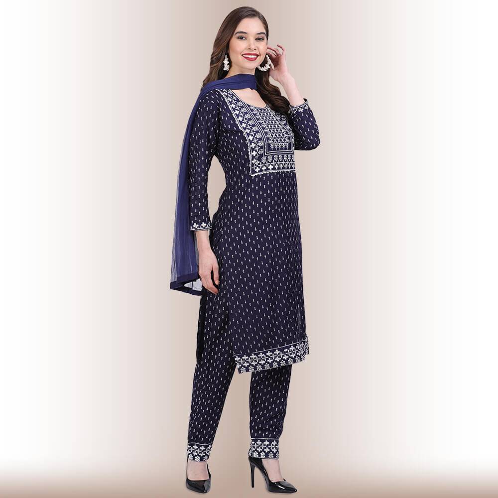 Indian Pant Suit With Resham Embroidery