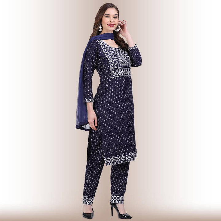 Indian Pant Suit With Resham Embroidery