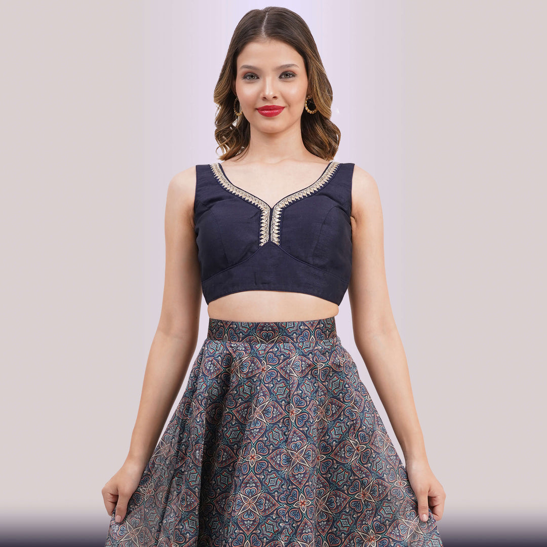 NavyBlueGeometricLehengaCholiSetforpartiesbyChirosbyJigyasa_1