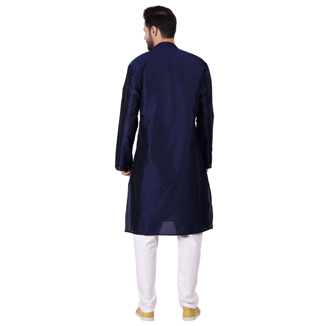 Navy Blue Self design Kurta set