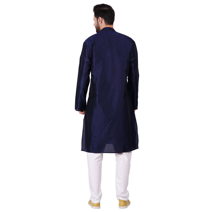 Navy Blue Self design Kurta set