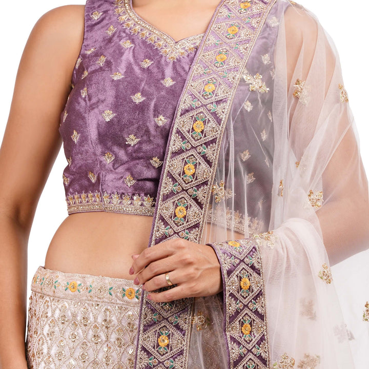 Exquisite Ombre Purple Wedding Lehenga