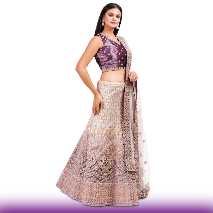 Exquisite Ombre Purple Wedding Lehenga