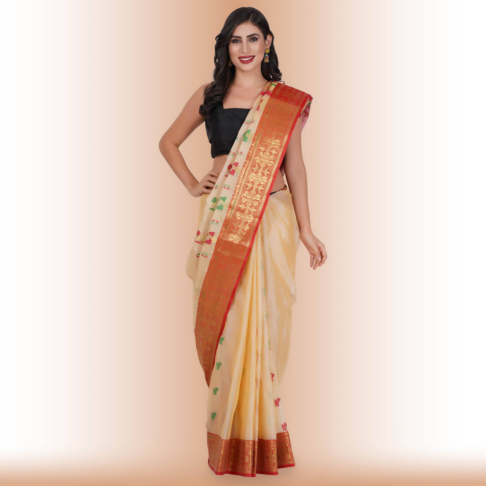 Tussar Silk Sarees with Multicolor Butti - Chiro's By Jigyasa