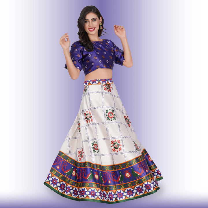 Chania Choli with Geometric Print - Chiro's By Jigyasa