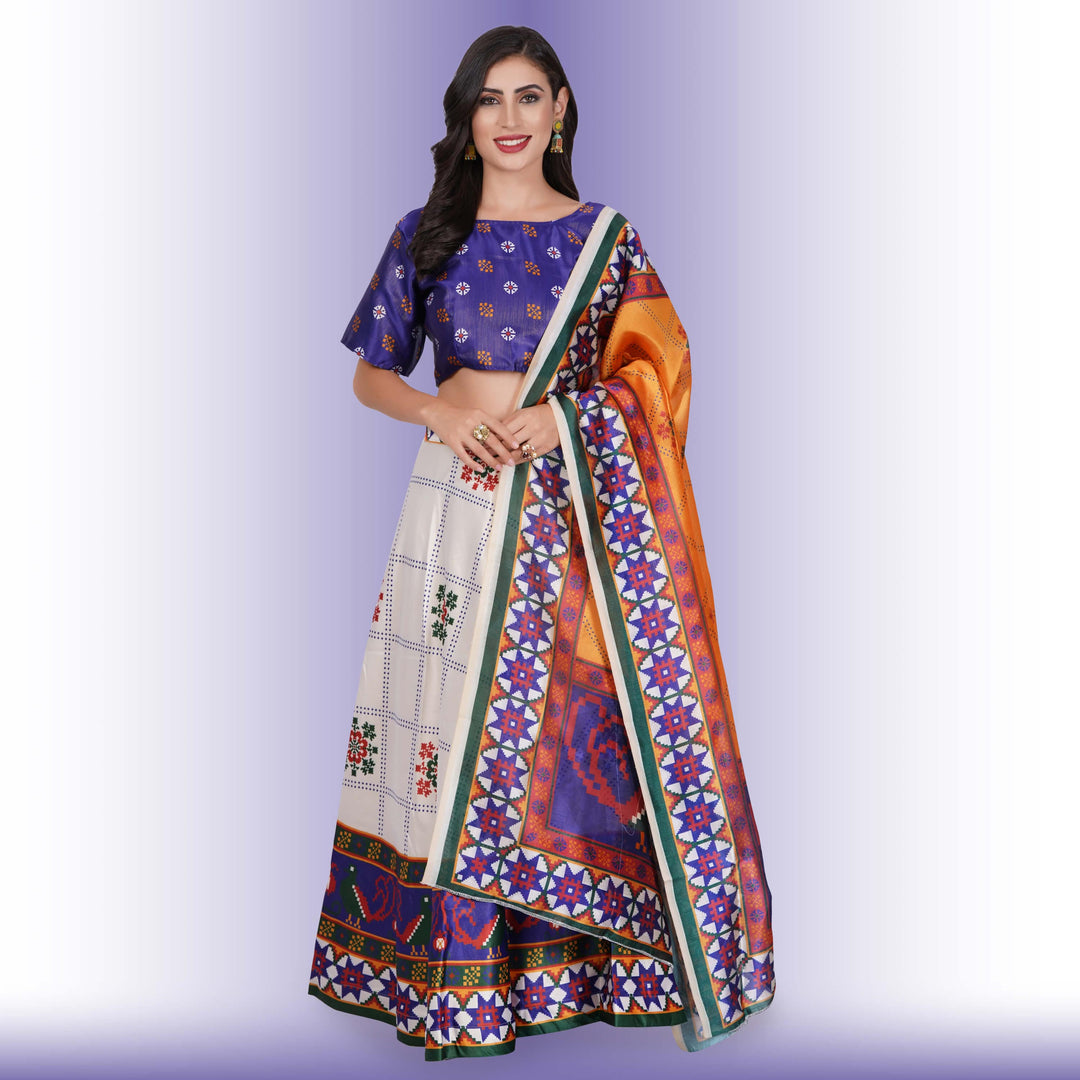 Chania Choli with Geometric Print - Chiro's By Jigyasa