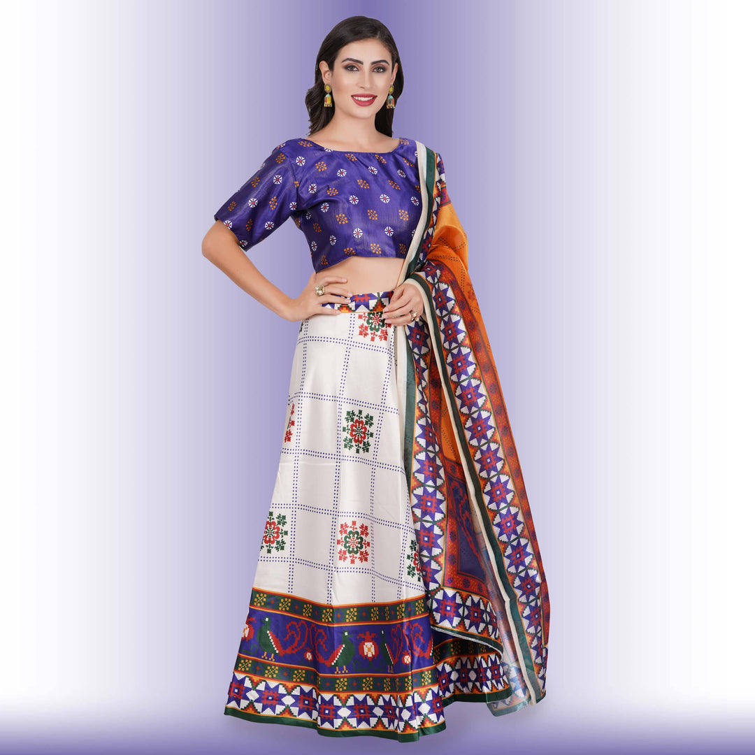 Chania Choli with Geometric Print - Chiro's By Jigyasa