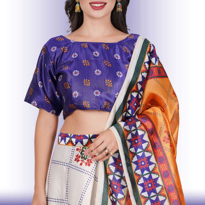 Chania Choli with Geometric Print - Chiro's By Jigyasa