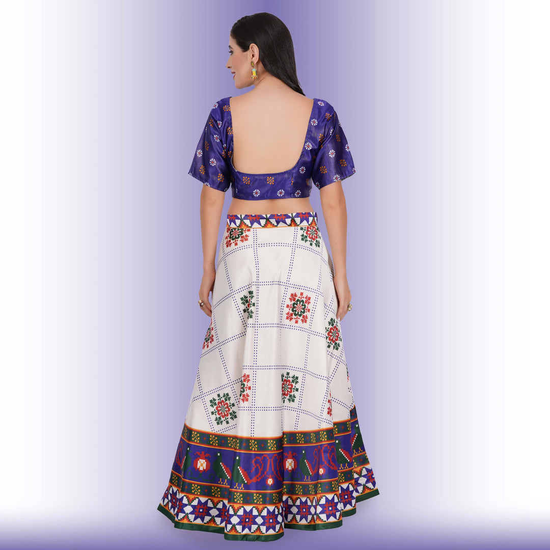Chania Choli with Geometric Print - Chiro's By Jigyasa