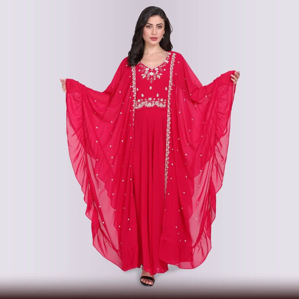 Butterfly cut gown dress Red Chiro's By Jigyasa1