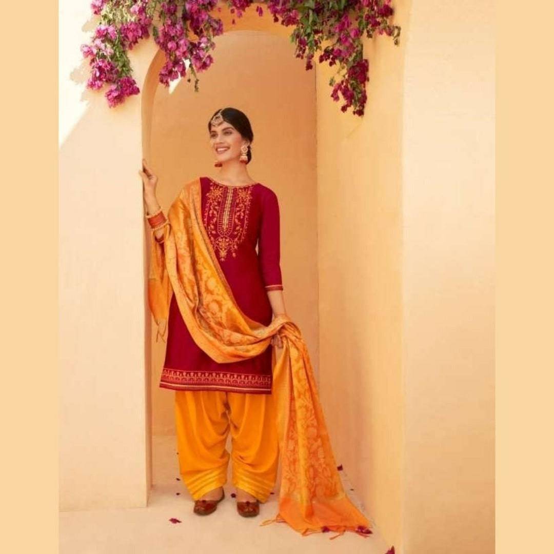 Red Color Patiala Suit