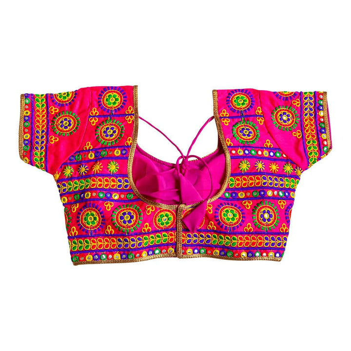 Multi color saree bloue with Kutchi embroidery