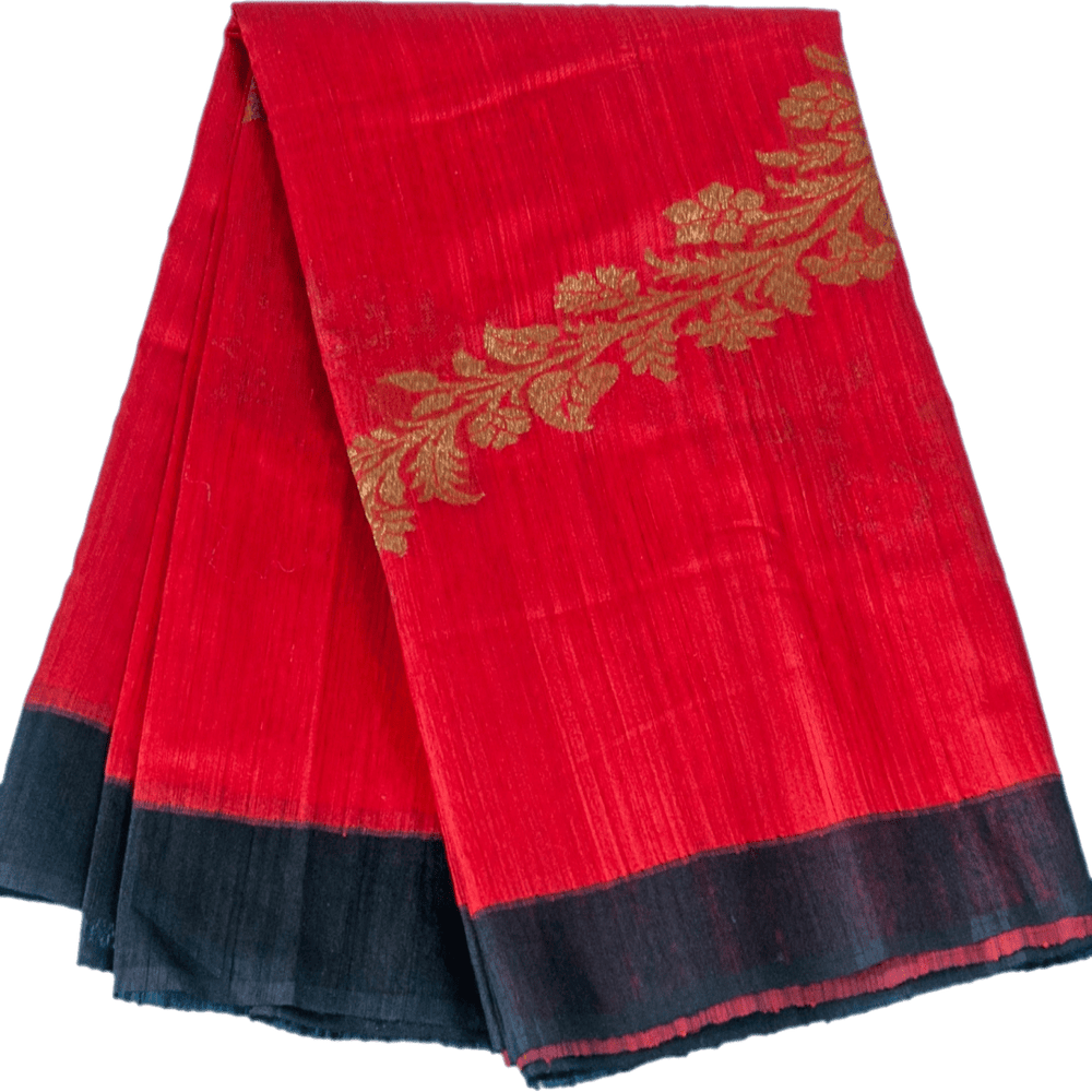 Red and Black handloom benarasi silk saree - Chiro's By Jigyasa