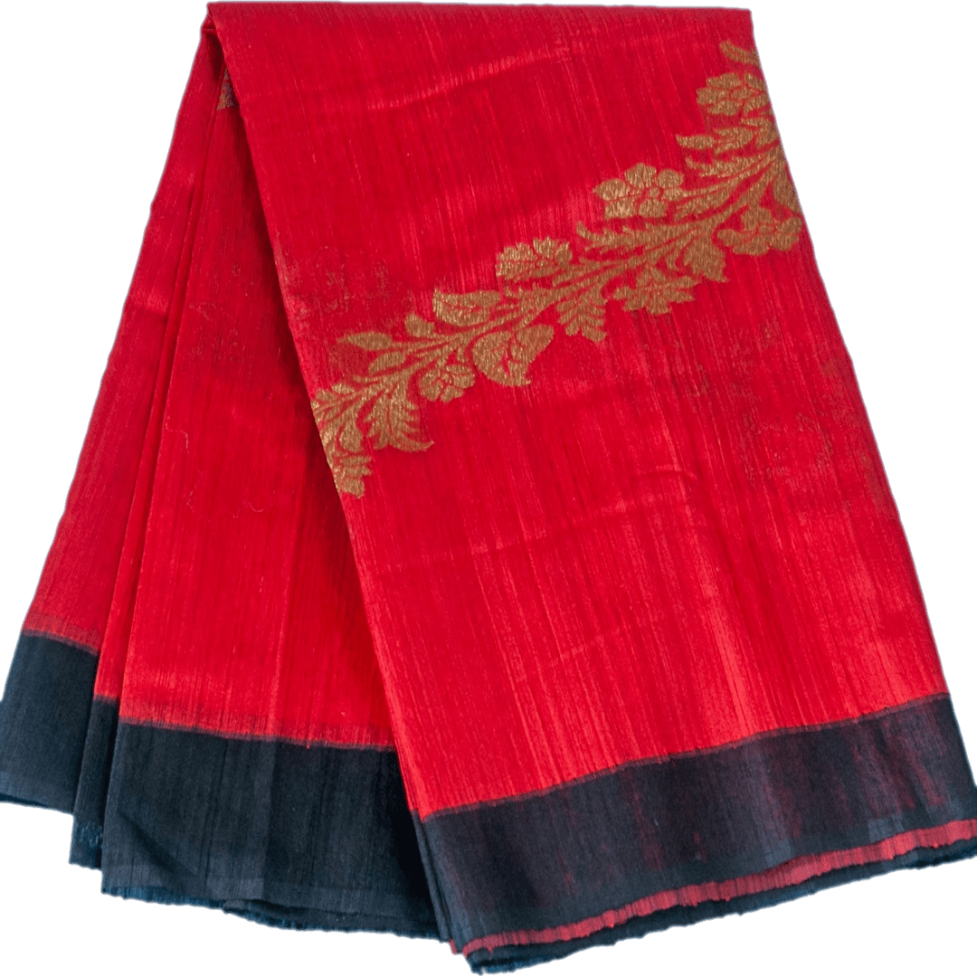 Red and Black handloom benarasi silk saree - Chiro's By Jigyasa