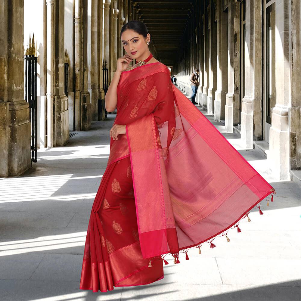 Monica Silk Banarasi saree with Jhumka Weaving