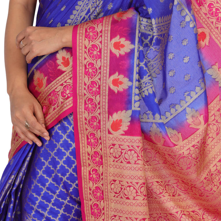 Banarasi Malai  Silk Sari - Blue
