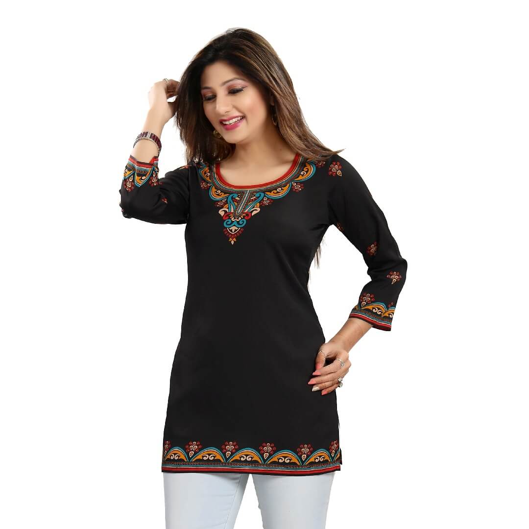 Black Tunic top - Chiro's By Jigyasa