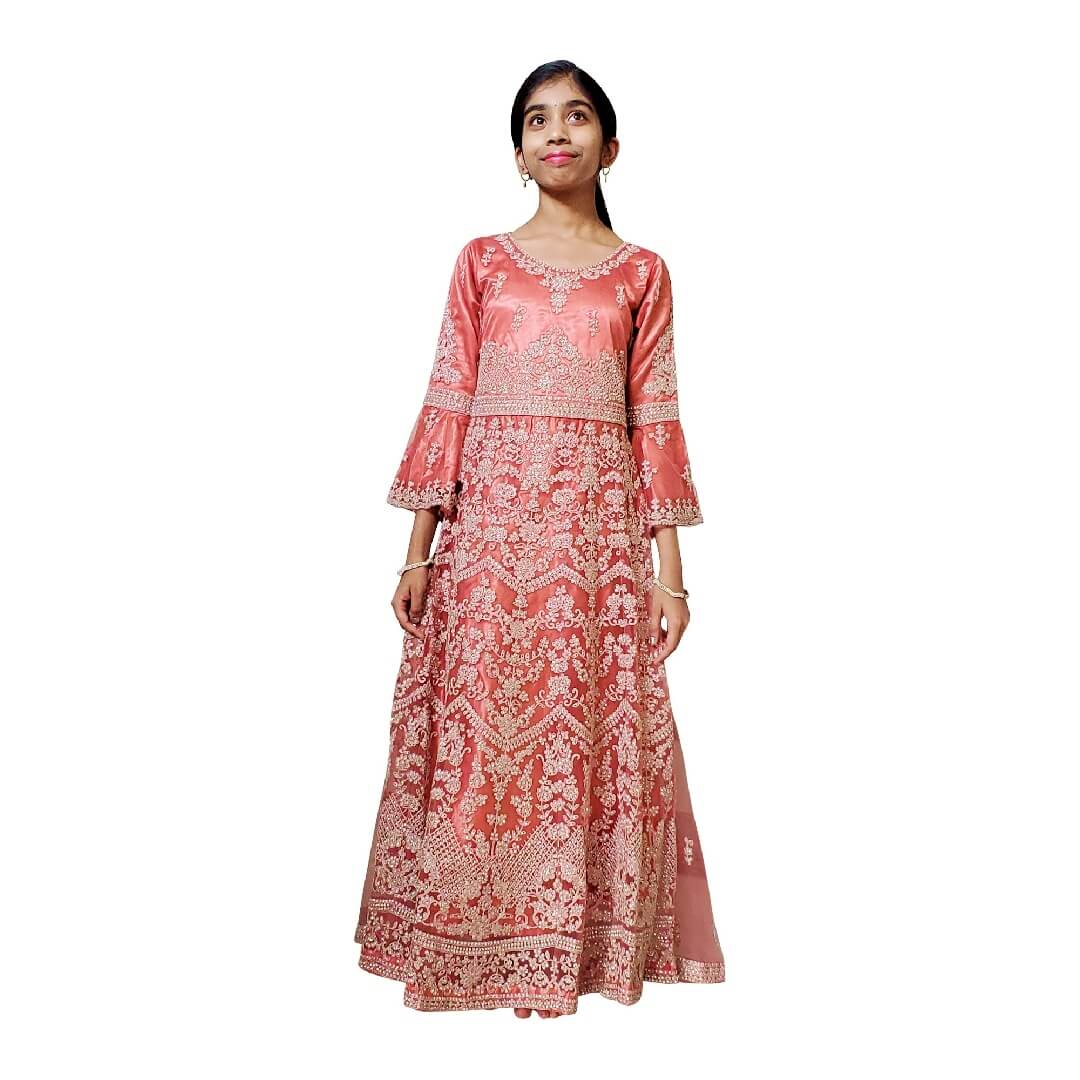 Very heavy embroidered gown dress for girls 26 / Wine Very heavy embroidered gown dress for girls 26 / Wine