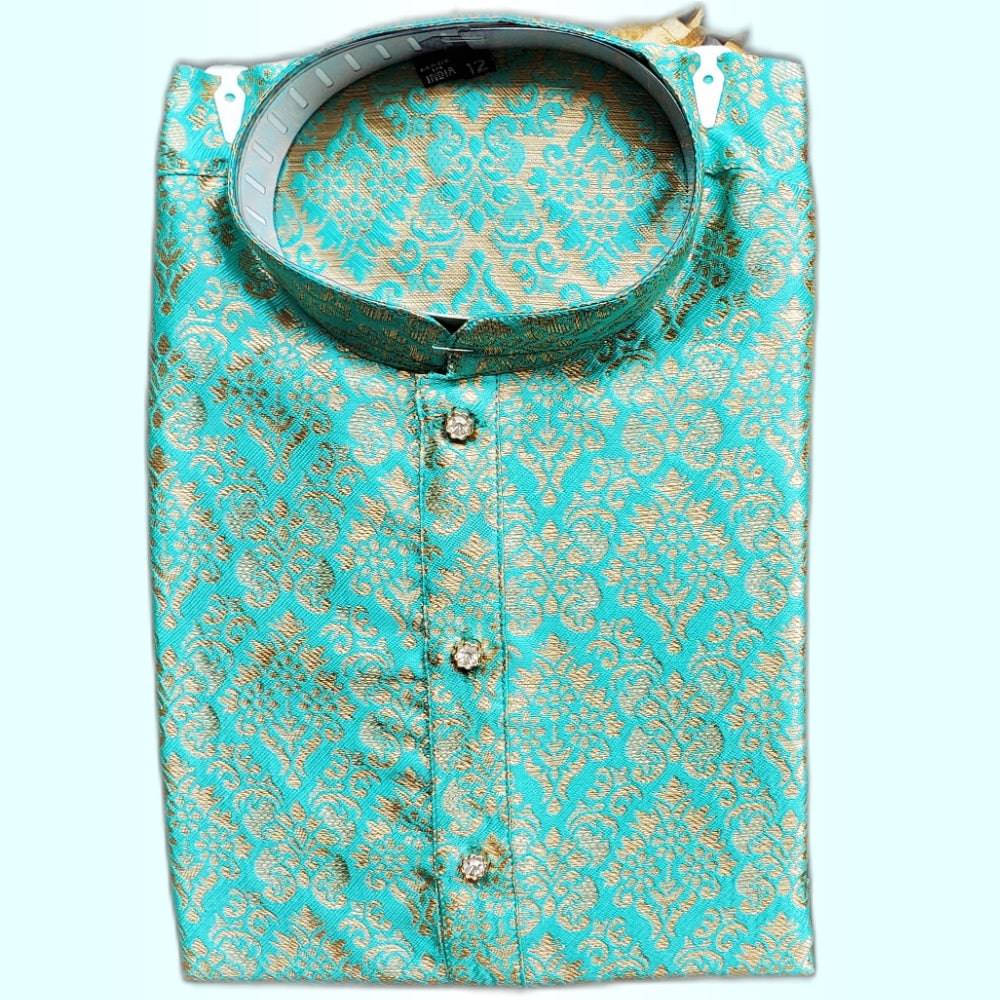 Brocade Kurta Pajama for Boys - Green