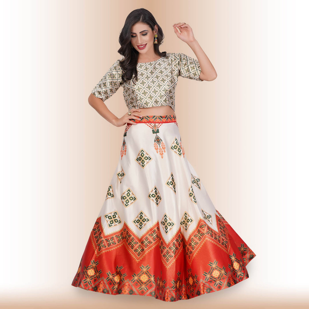 Chania Choli with Geometric Print