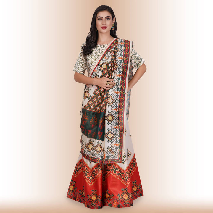 Chania Choli with Geometric Print