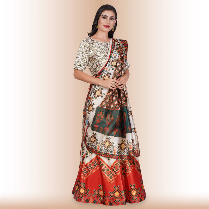 Chania Choli with Geometric Print