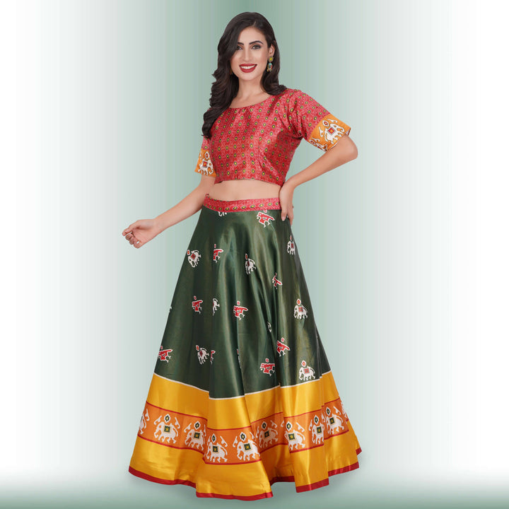 Silk Chania Choli with Patola Prints