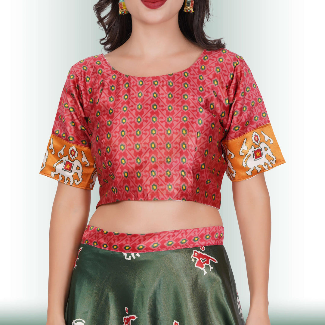 Silk Chania Choli with Patola Prints