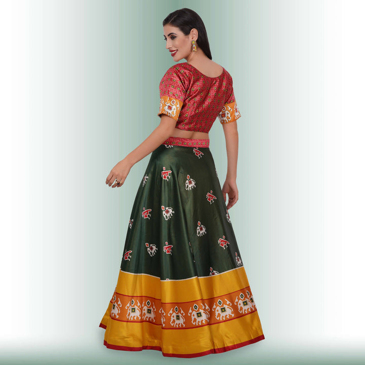 Silk Chania Choli with Patola Prints