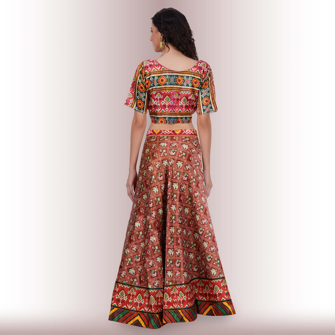 Silk Chania Choli with Patola Prints