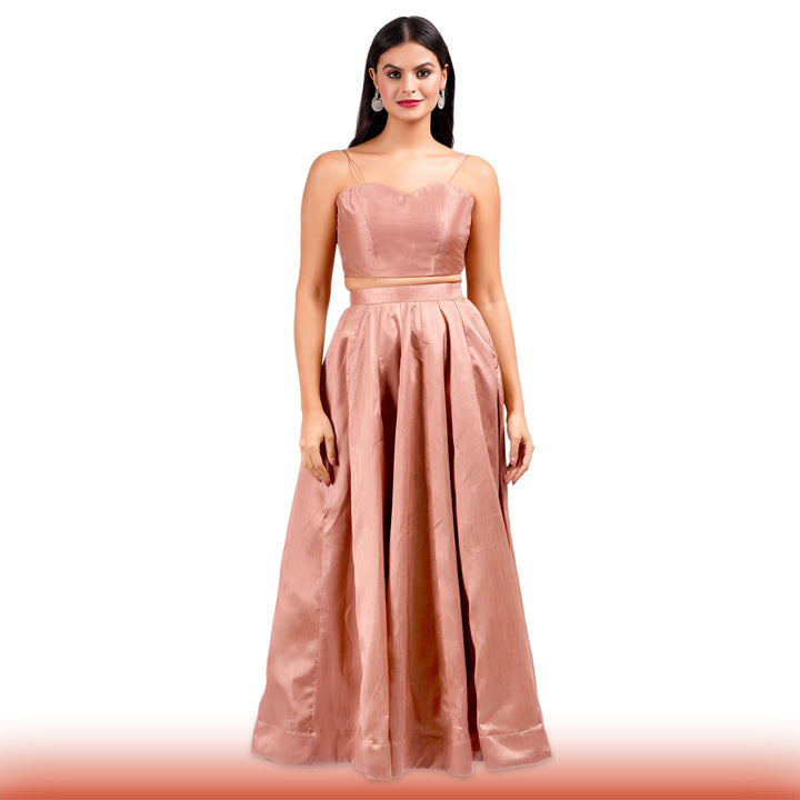 Camel Lehenga with Embroidered Jacket