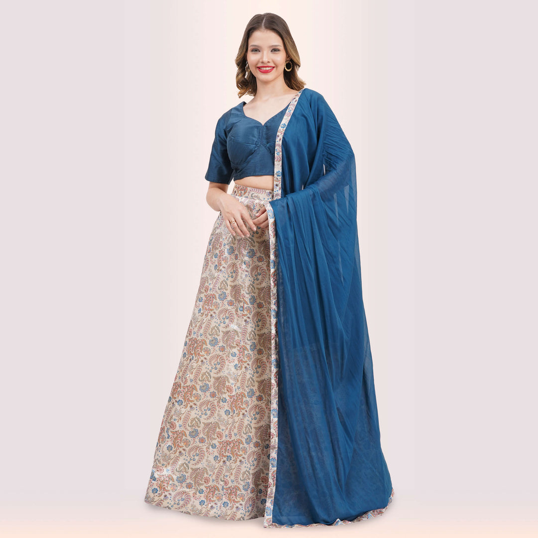Elegant Paisley Print Lehenga Choli Set