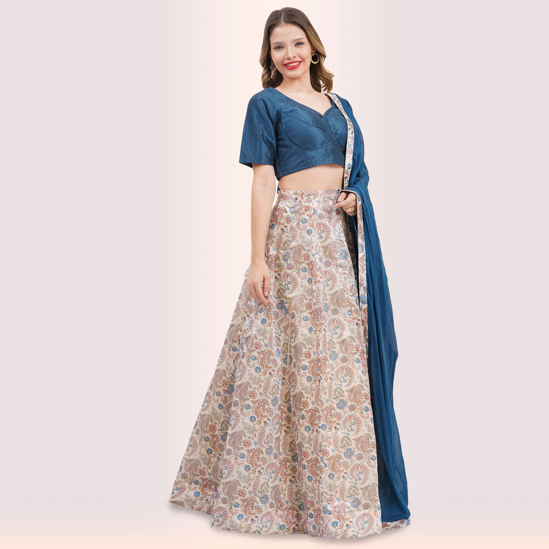 Elegant Paisley Print Lehenga Choli Set