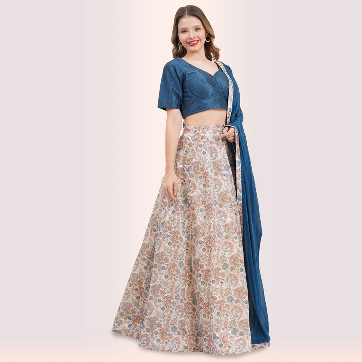 Elegant Paisley Print Lehenga Choli Set