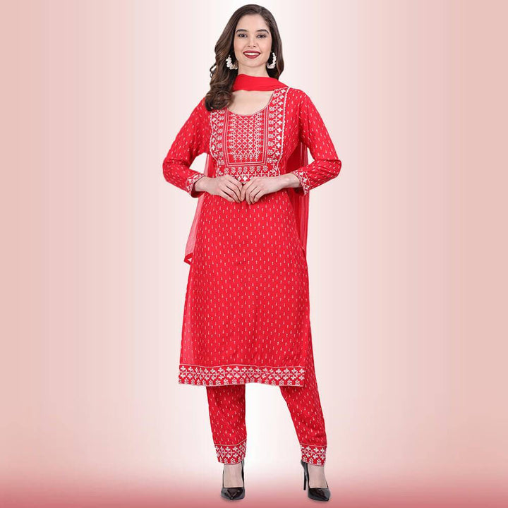 Indian Pant Suit With Resham Embroidery