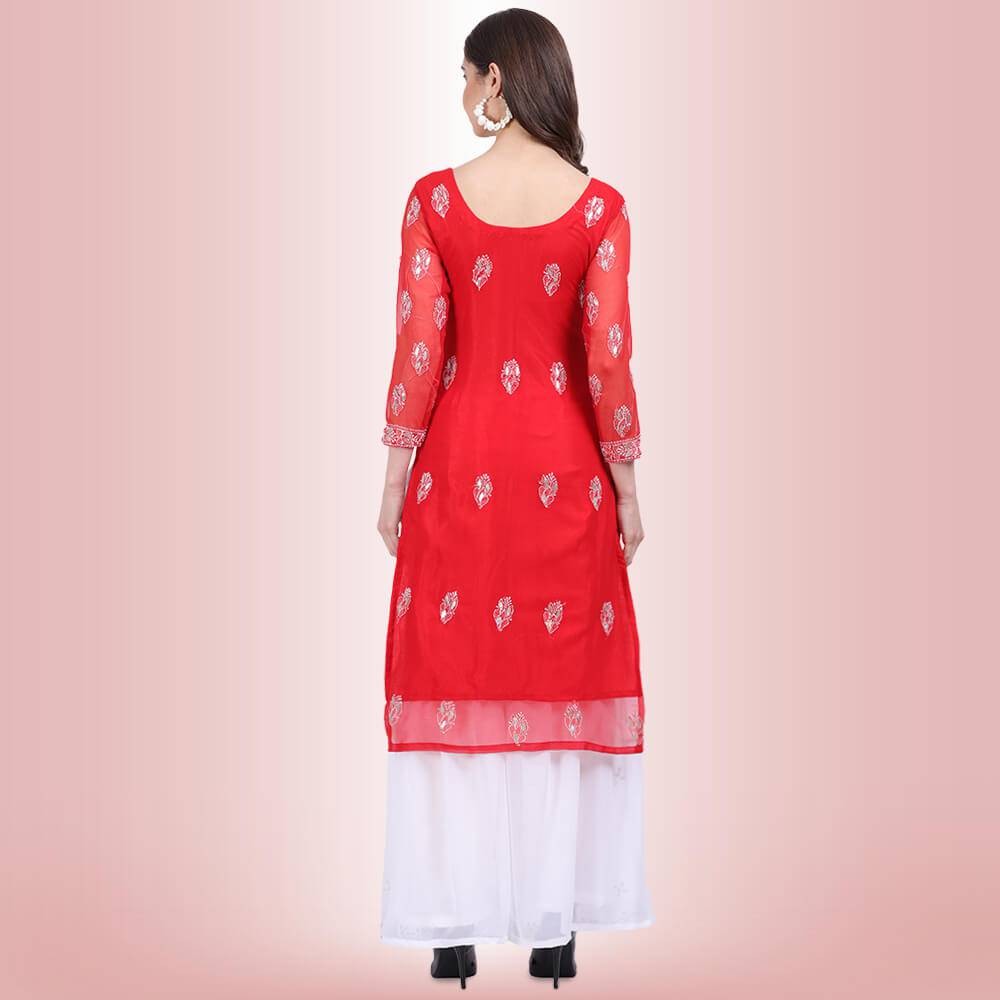 Chikankari And Gota Patti Palazzo Suit