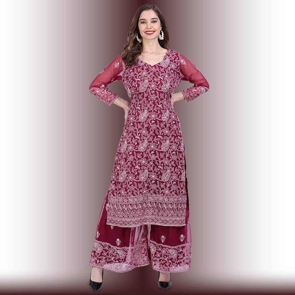 Chikankari Work Garara Dress