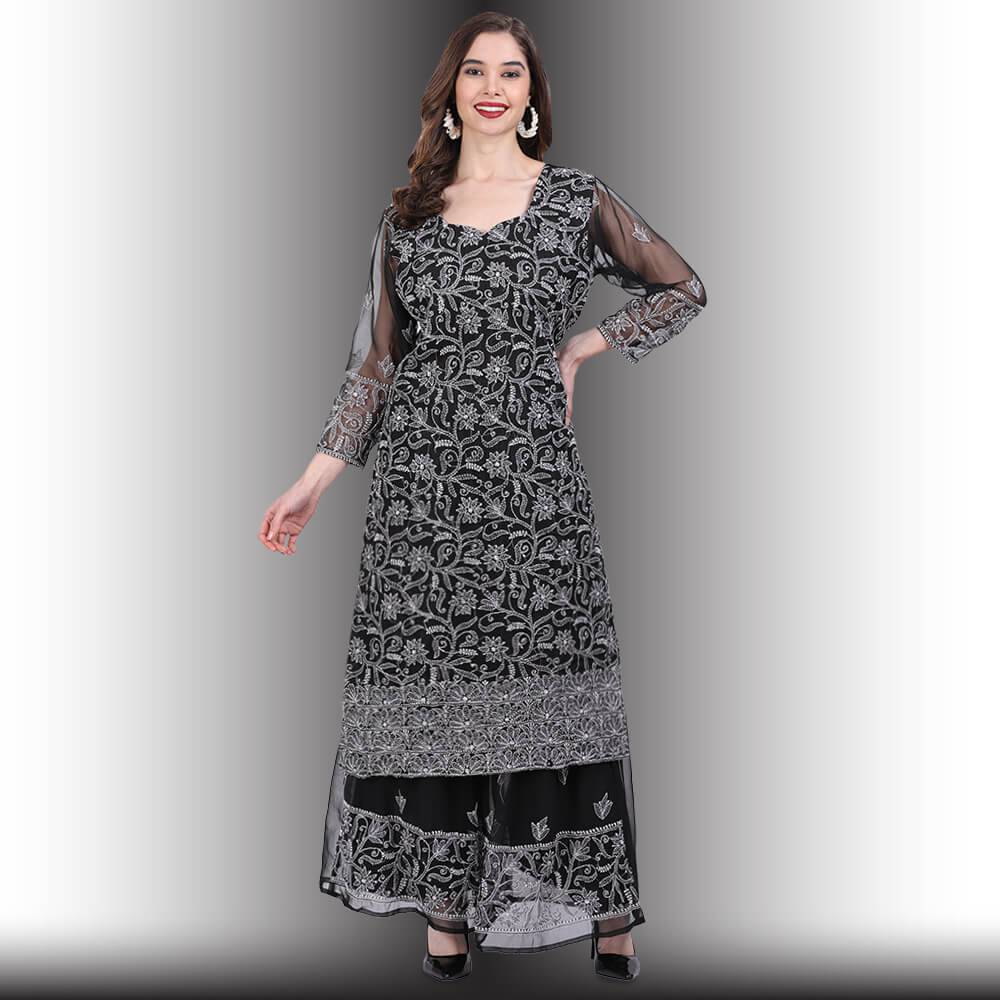 Chikankari Work Garara Dress